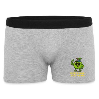 Crunch Hard Stay Strong - Apple Cartoon - Men's Boxer Shorts - heather grey - Front