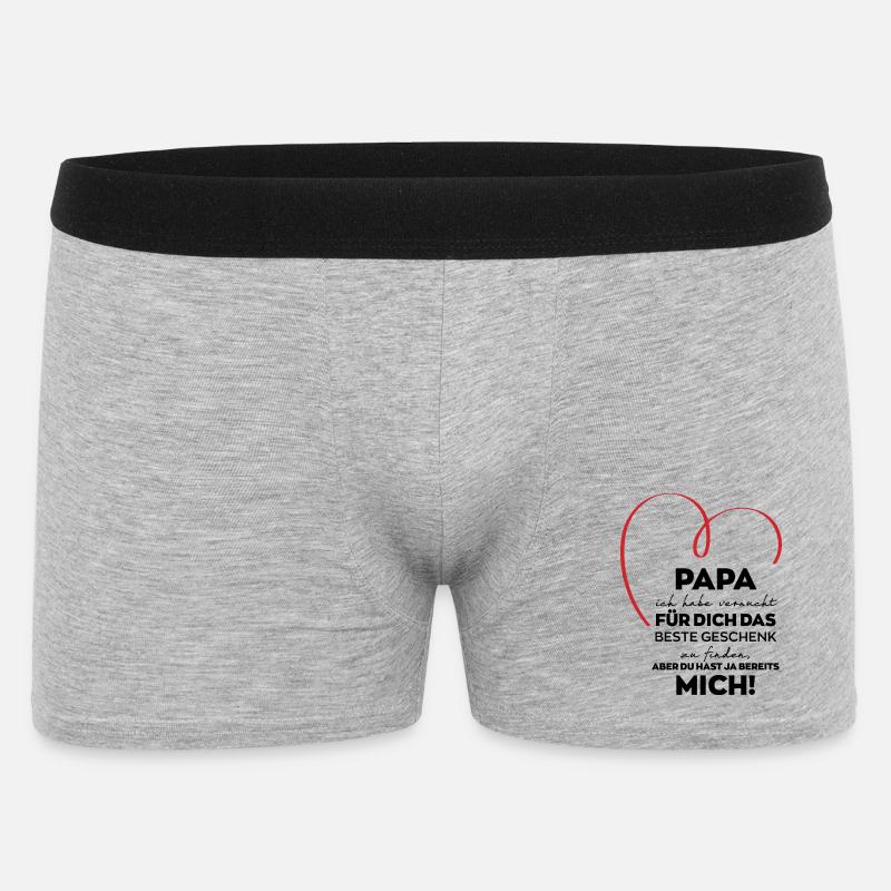 Papa lustiges Geschenk - Männer Boxer Shorts - Grau meliert