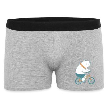 Polar Bear on Orange Bike - Men's Boxer Shorts - heather grey - Front