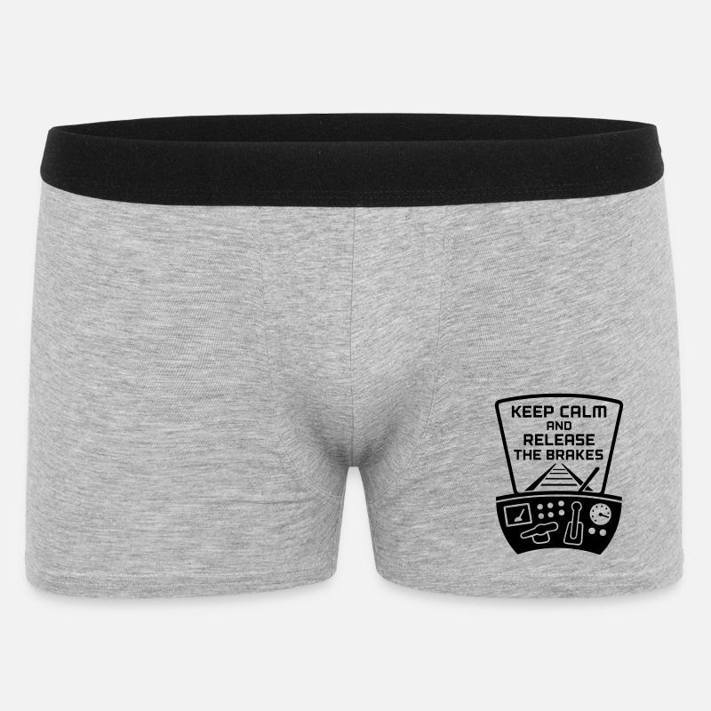 Bremsen Lösen Eisenbahn Lokführer - Männer Boxer Shorts - Grau meliert