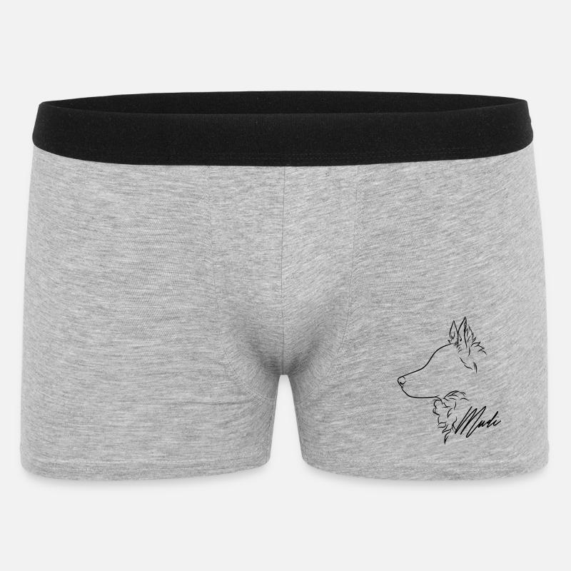 Mudi Profil Hunde Hund Wilsigns - Männer Boxer Shorts - Grau meliert