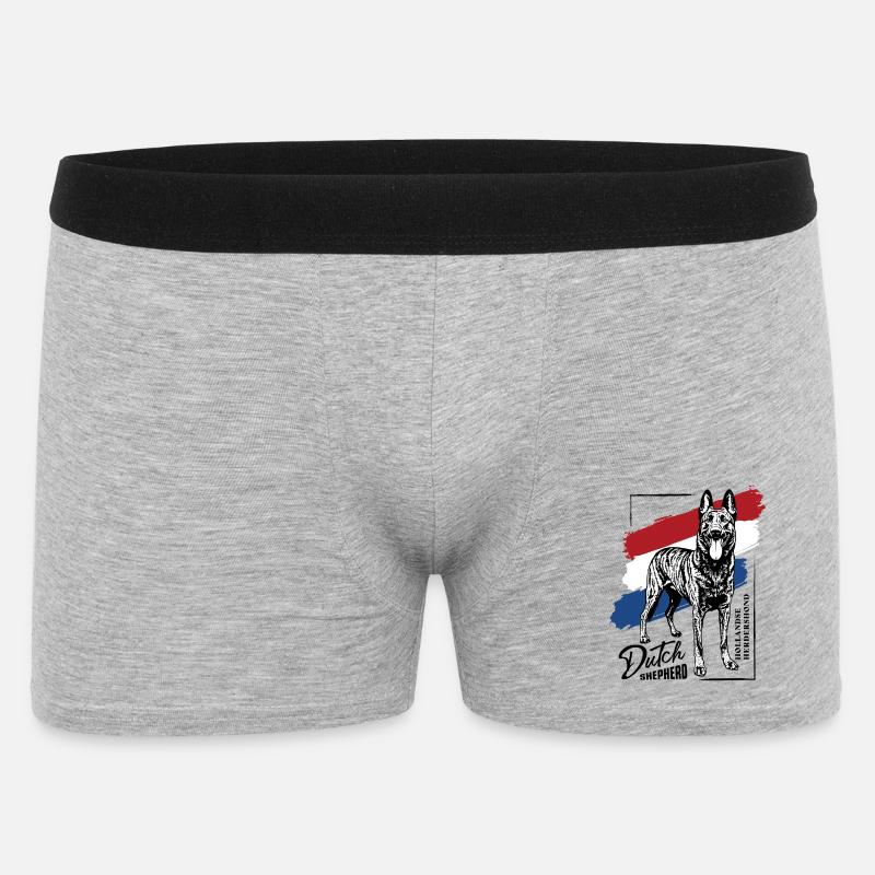 Dutch Shepherd – Dutchie - Männer Boxer Shorts - Grau meliert