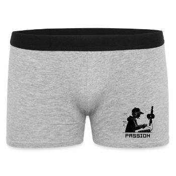 Gamer Silhouette black - Passion - Men's Boxer Shorts - heather grey - Front