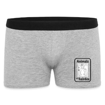 Lapin avec coiffure - Boxer Homme - gris chiné - Devant
