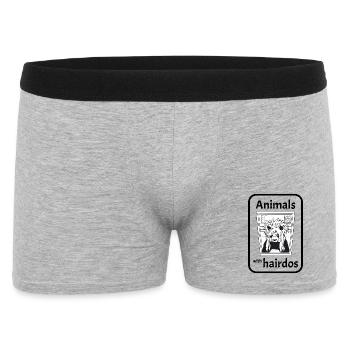 Panda mit Frisur - Männer Boxer Shorts - Grau meliert - Vorne