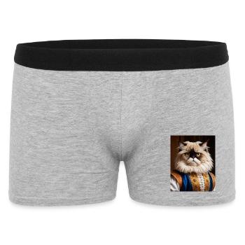 Royal Velvet Paw – The Aristocrat Cat - Men's Boxer Shorts - heather grey - Front