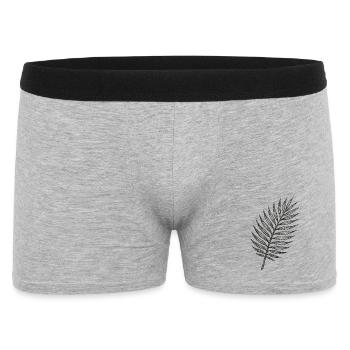 Black Palm Leaf Sketch - Men's Boxer Shorts - heather grey - Front