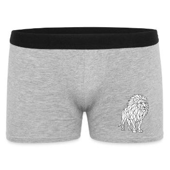 Style géométrique de polygone Lion - Boxer Homme - gris chiné - Devant