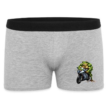 Muscle frog on motorcycle - Men's Boxer Shorts - heather grey - Front
