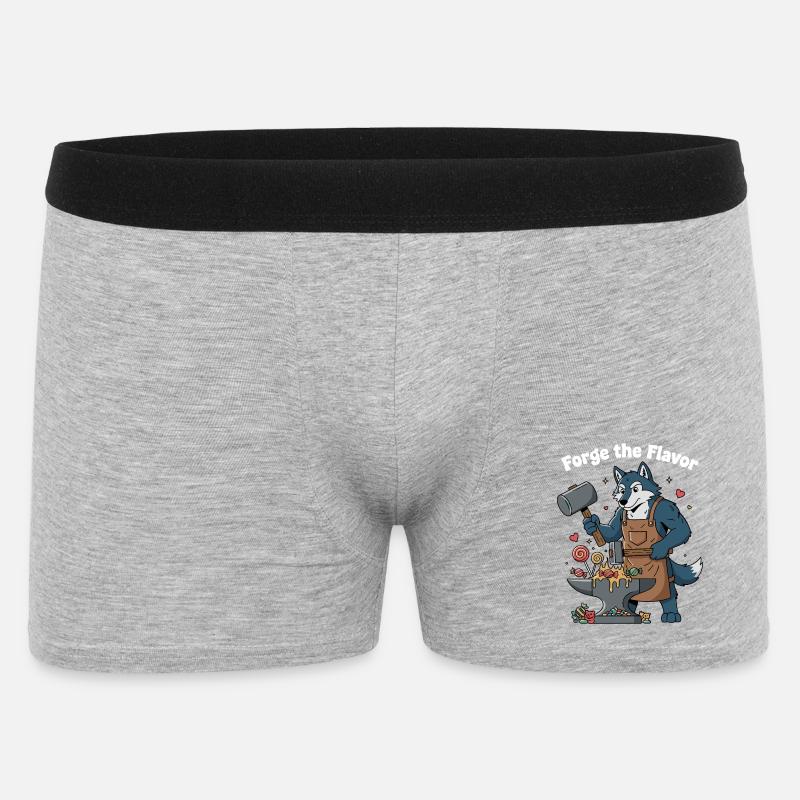 Wolfs Schmiede Geschmack - Männer Boxer Shorts - Grau meliert