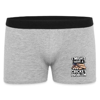 Lustiges Kricket Spruch Vintage Cricket Spiel - Männer Boxer Shorts - Grau meliert - Vorne