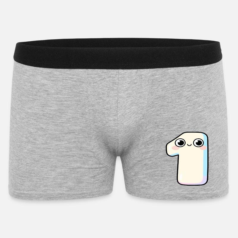 Nummer Eins Kawaii-Pastel - Männer Boxer Shorts - Grau meliert