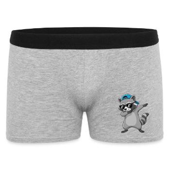 Cool Dabbing Raccoon Sunglasses Cartoon Art - Men's Boxer Shorts - heather grey - Front