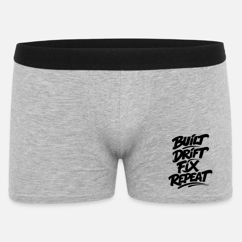Built Drift Fix Repeat v2 - Männer Boxer Shorts - Grau meliert
