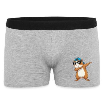 Dessin animé de lunettes de soleil cobaye à tapoter cool - Boxer Homme - gris chiné - Devant