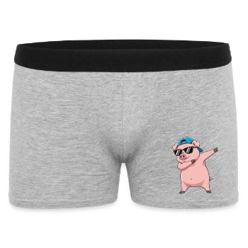 Dessin animé de lunettes de soleil en cochon à faire du dabing - Boxer Homme - gris chiné - Devant