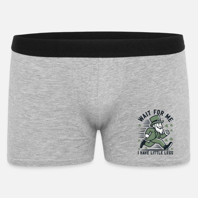 Leprechaun auf der Flucht - Männer Boxer Shorts - Grau meliert