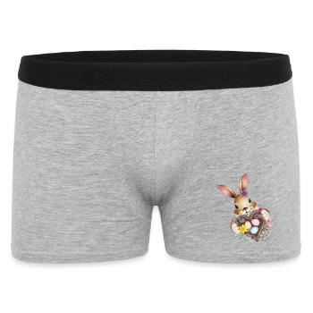 Un joli lapin de Pâques avec un cœur et un panier de Pâques - Boxer Homme - gris chiné - Devant