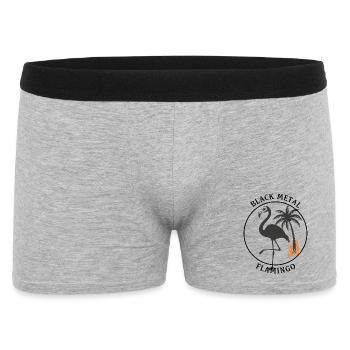 Black Metal Flamingo – Brennende Palme & Stacheldr - Men's Boxer Shorts - heather grey - Front