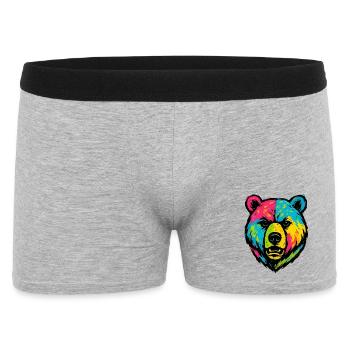 Ours mal léché Pop Art - Boxer Homme - gris chiné - Devant