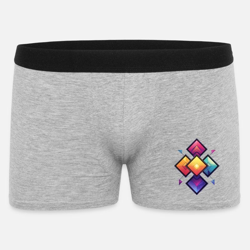 Regenbogen Diamant Kaleido - Männer Boxer Shorts - Grau meliert
