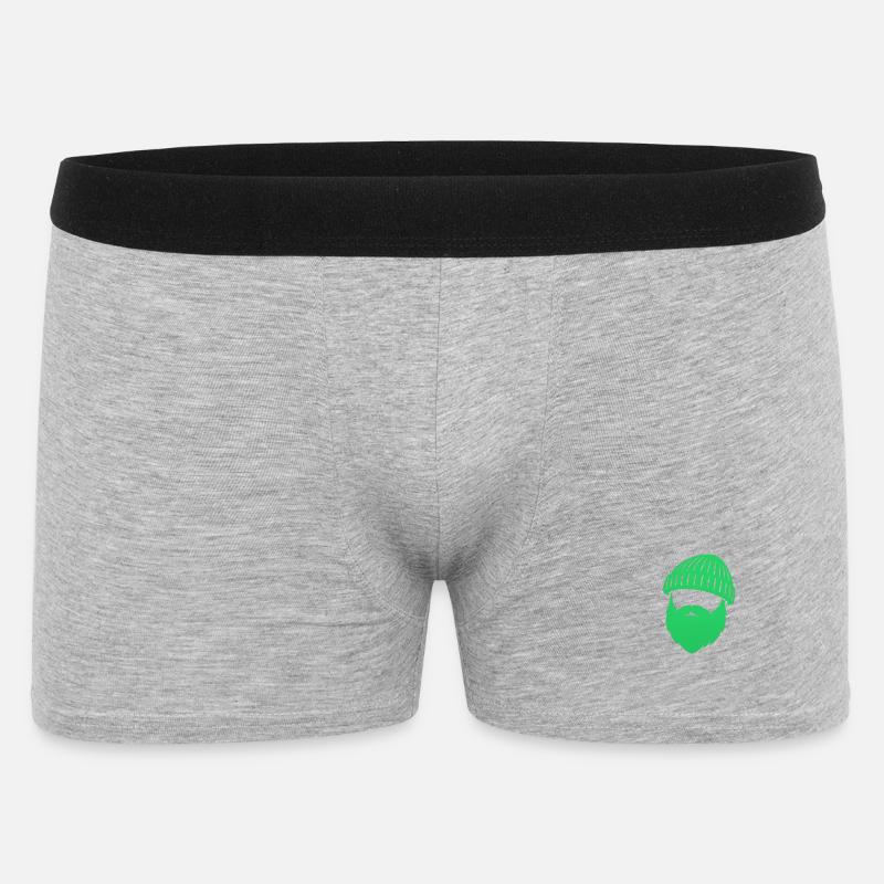 Beanie Bart Design – Maritimer Streetstyle - Männer Boxer Shorts - Grau meliert