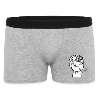 Mème avec casque de cyclomoteur (les couleurs peuvent être modifiées) - Boxer Homme - gris chiné - Devant