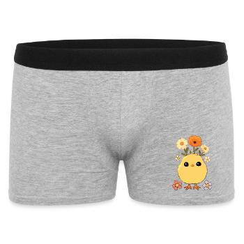 Chick, Spring, Flowers, Summer, Easter, Garden - Men's Boxer Shorts - heather grey - Front