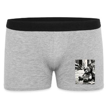 Ours en peluche Urban Noir en ruines - Boxer Homme - gris chiné - Devant