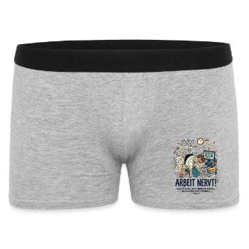 Arbeit nervt Büro Stress Humor - Männer Boxer Shorts - Grau meliert - Vorne