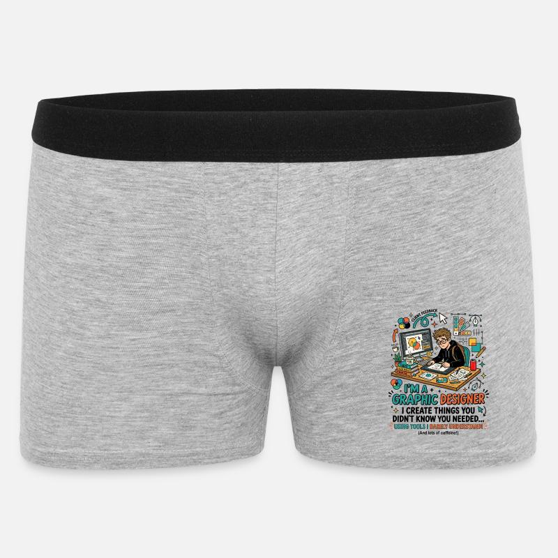 Graphic Designer Tools Humor Spruch - Männer Boxer Shorts - Grau meliert