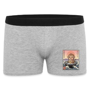 Süßes Äffchen Kawaii - Männer Boxer Shorts - Grau meliert - Vorne