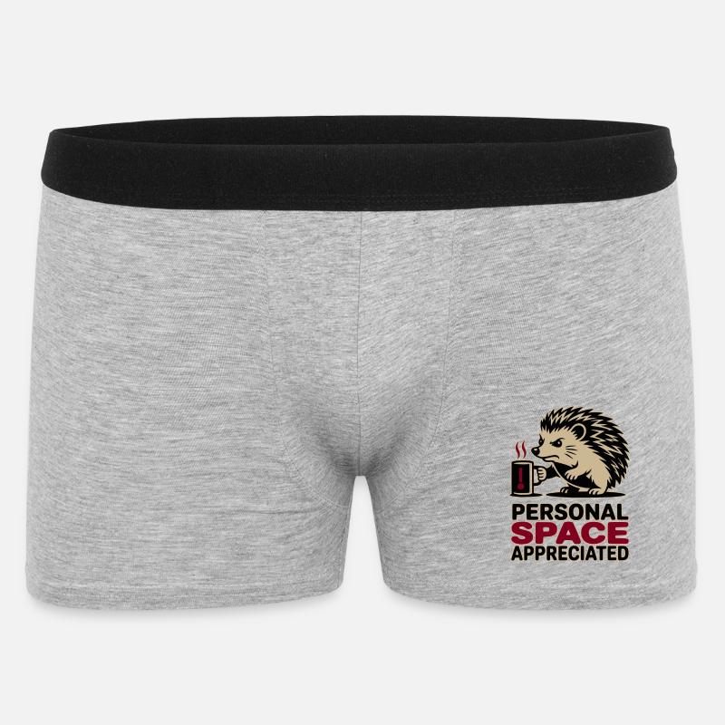 Grumpy Hedgehog Personal Space Introvert Coffee - Men's Boxer Shorts - heather grey