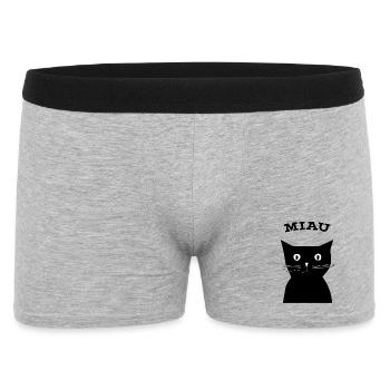 Katze - Männer Boxer Shorts - Grau meliert - Vorne