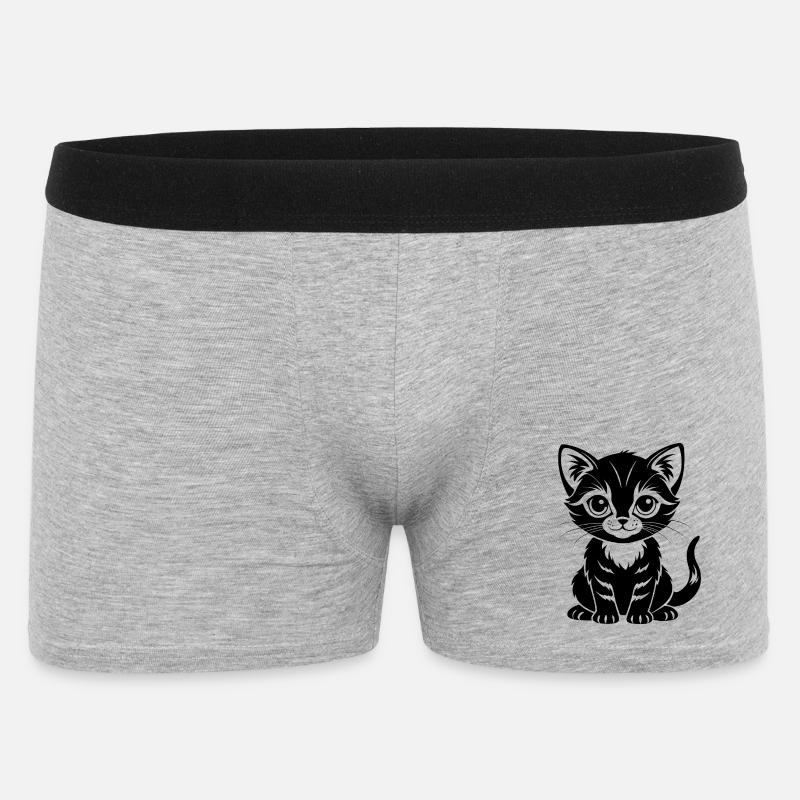 Chat mignon - Boxer Homme - gris chiné