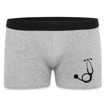 Stethoskop schwarz - Männer Boxer Shorts - Grau meliert - Vorne