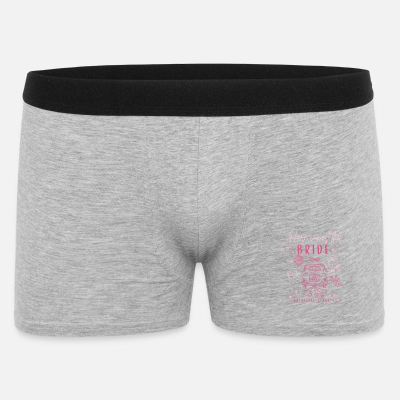 Brautparty Pink: Junggesellenabschied Braut Bride - Männer Boxer Shorts - Grau meliert