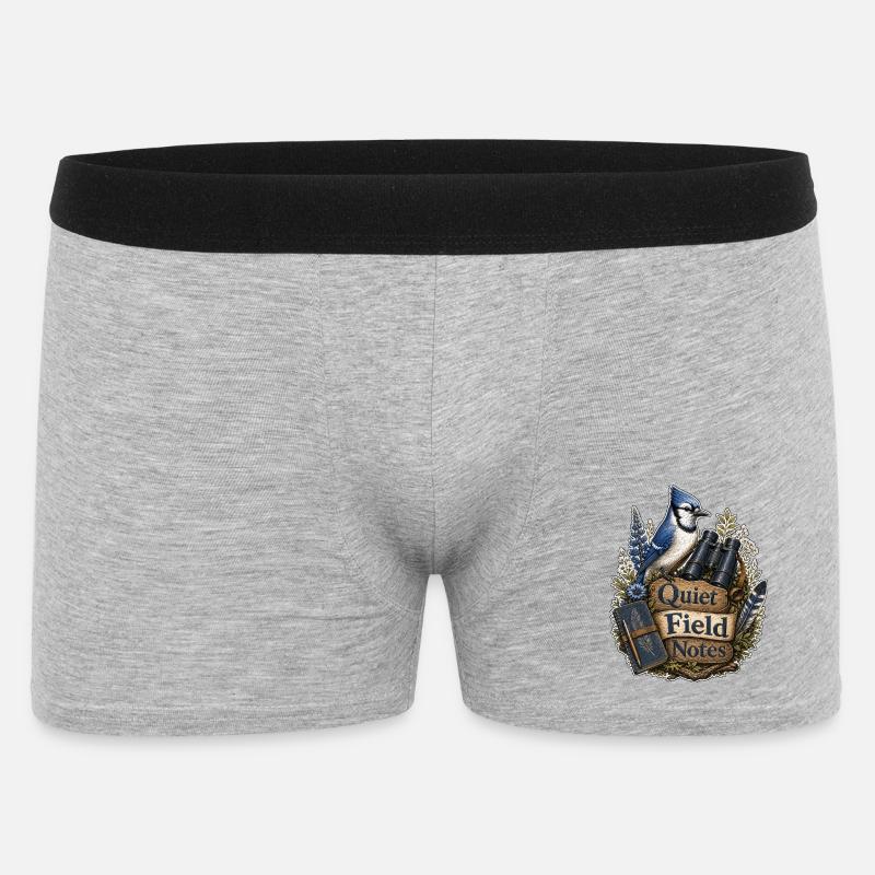 Quiet Field Notes Wolken - Männer Boxer Shorts - Grau meliert