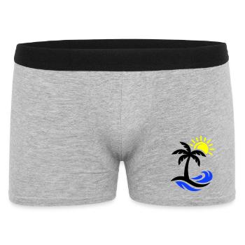 Océan Palm Tree Beach - Boxer Homme - gris chiné - Devant