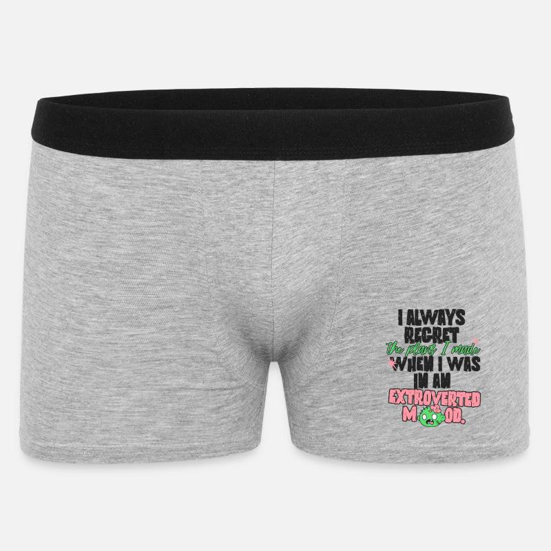 Introvert Plans - Männer Boxer Shorts - Grau meliert