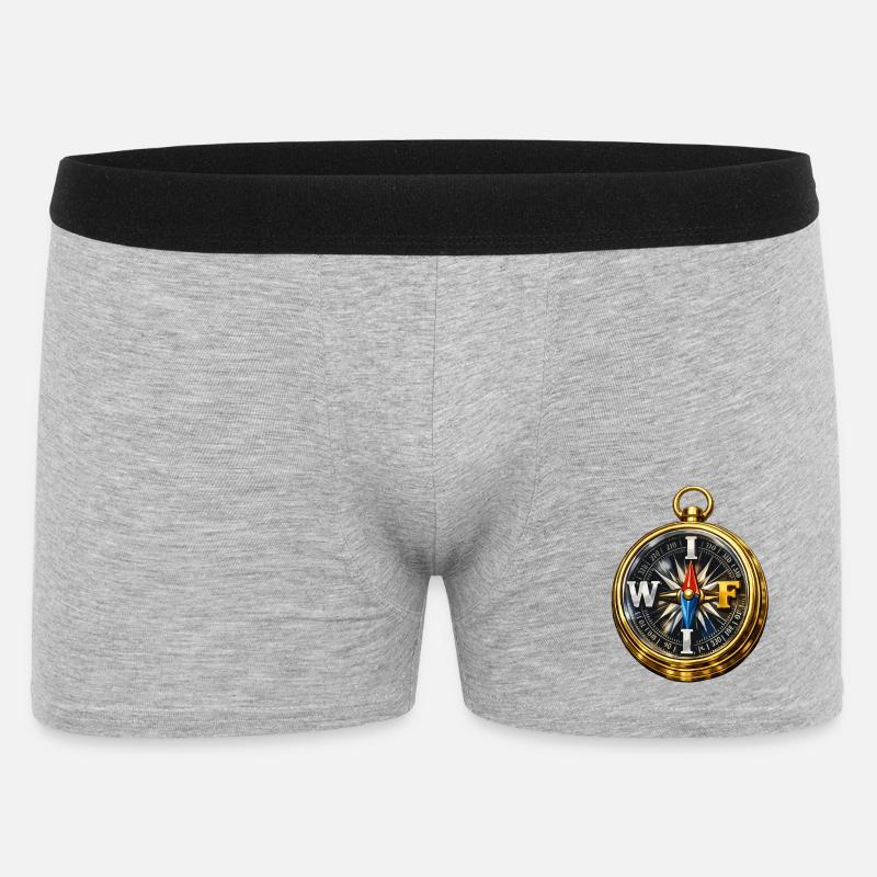 Compass mit WLAN - Männer Boxer Shorts - Grau meliert