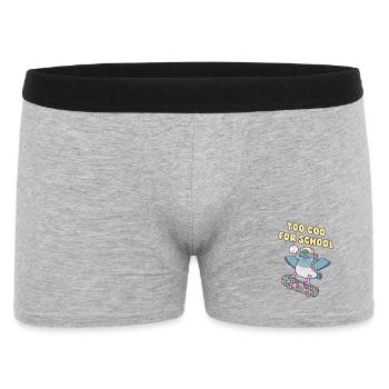Skateboard Pigeon Drôle Trop Amusant Avec Jeu de Mots Scolaire - Boxer Homme - gris chiné - Devant