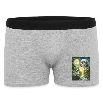 Hurlant à la Lune Mème Chien Shih Tzu - Boxer Homme - gris chiné - Devant
