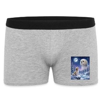 Hurlant à la Lune Mème Chien Shih Tzu - Boxer Homme - gris chiné - Devant
