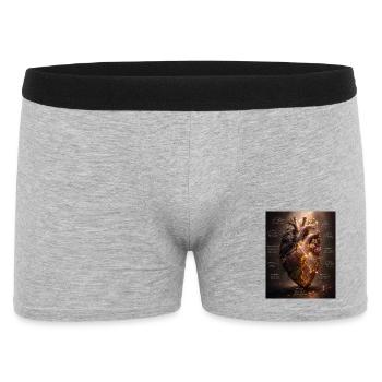 Leuchtendes Blütenherz – Bruch und Heilung - Männer Boxer Shorts - Grau meliert - Vorne