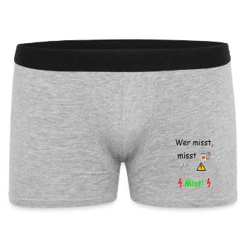 Elektriker_Spruch - Lustiges Elektriker & Handwerk - Männer Boxer Shorts - Grau meliert - Vorne