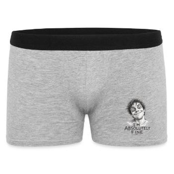 I'm Absolutely Fine Funny Pencil Sketch - Men's Boxer Shorts - heather grey - Front