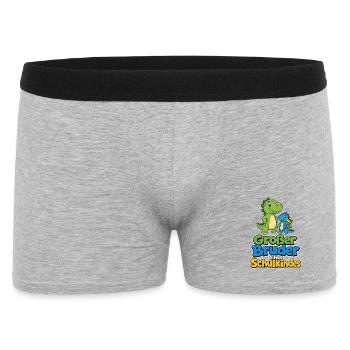 Großer Bruder Schulkind Dino - Männer Boxer Shorts - Grau meliert - Vorne