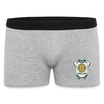 Zwilling Babybody Buchstabe B - Männer Boxer Shorts - Grau meliert - Vorne