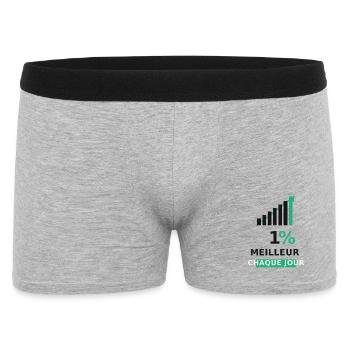 1% Meilleur Chaque Jour - Boxer Homme - gris chiné - Devant
